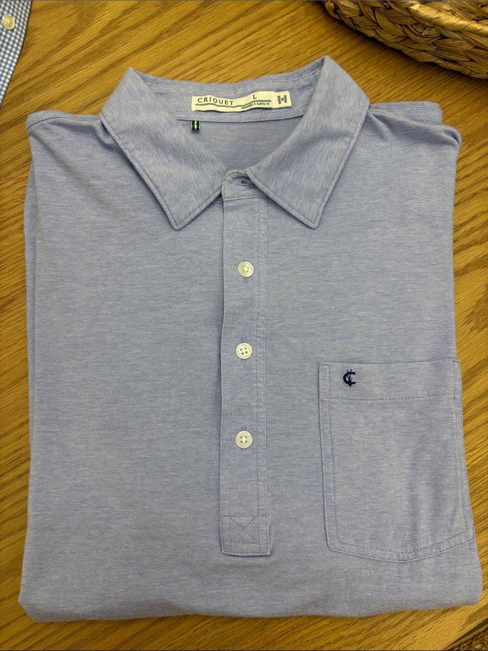 Criquet Men's Heather light Blue Polo Shirt